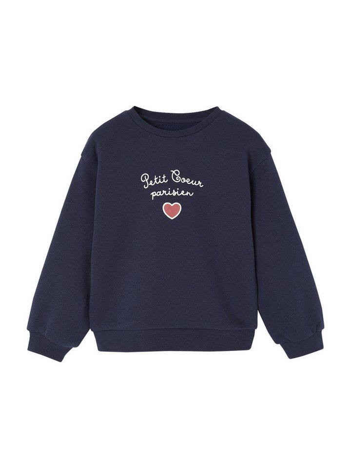 vertbaudet Sweatjacke Mädchen Sweatshirt mit Print Basics von vertbaudet
