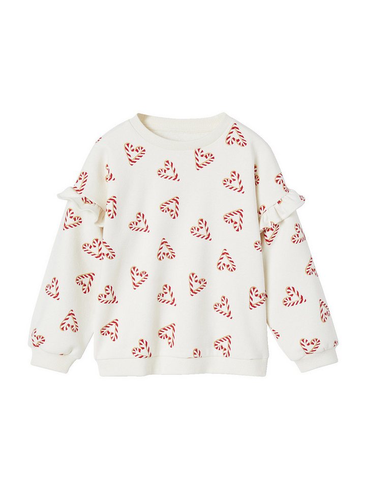 vertbaudet Sweatjacke Mädchen Weihnachts-Sweatshirt mit Volantärmeln von vertbaudet