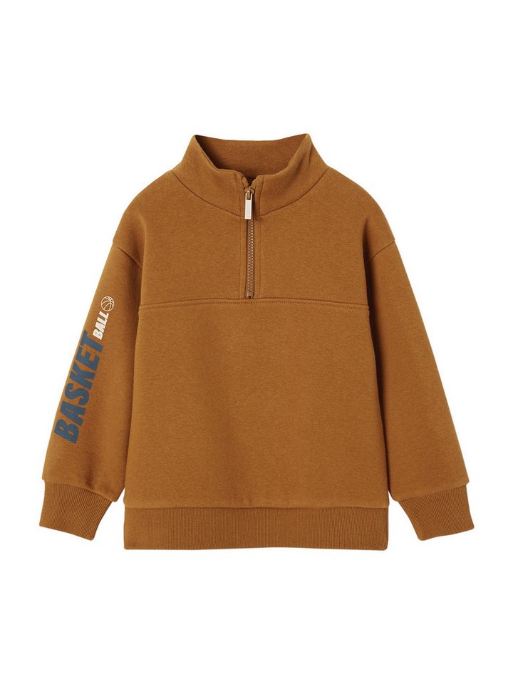 vertbaudet Sweatjacke Jungen Sweatshirt mit Stehkragen Basketball-Print, Recycling-Anteil vertbaudet Sweatjacke Jungen Sweatshirt mit Stehkragen Basketball-Print, Recycling-Anteil von vertbaudet