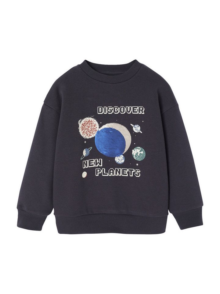 vertbaudet Sweatjacke Jungen Sweatshirt, Planeten mit Wende-Pailletten vertbaudet Sweatjacke Jungen Sweatshirt, Planeten mit Wende-Pailletten von vertbaudet