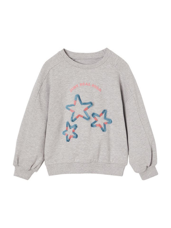 vertbaudet Sweatjacke Mädchen Sweatshirt, Blumen oder Sterne von vertbaudet