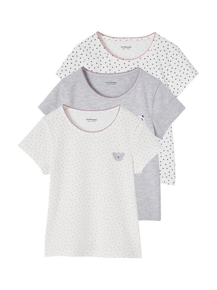 vertbaudet Unterhemd Mädchen T-Shirts mit Tieren 3er-Pack von vertbaudet