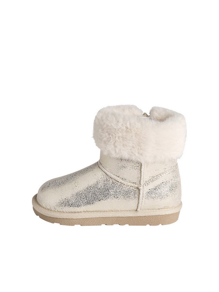 vertbaudet Wasserabweisende Mädchen Boots mit Webpelz Schnürboots von vertbaudet