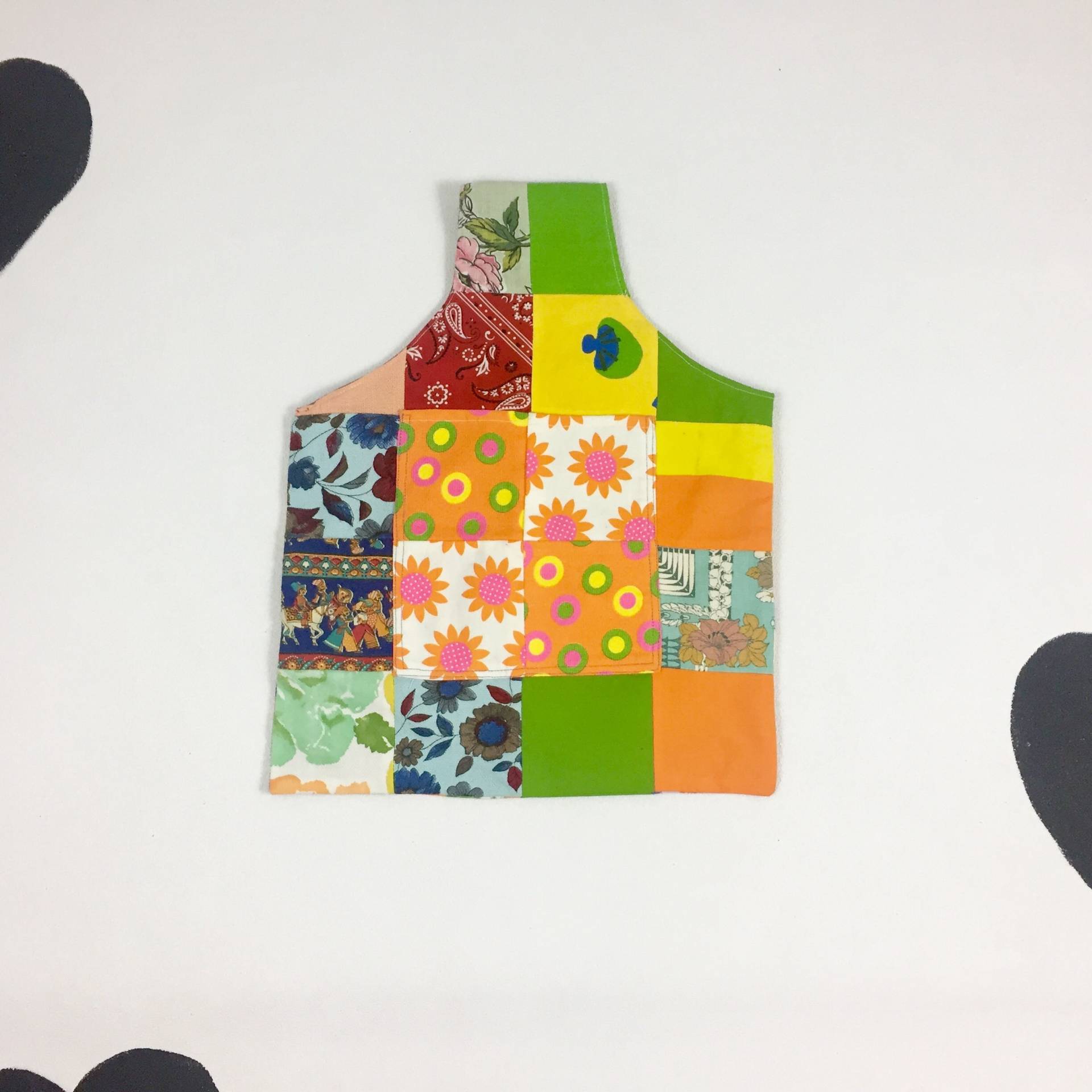 1970Er Bunte Bunt Handtasche Shopper Hippie Kariere Baumwollstoff Print Druck Und Karos von verybestvintage