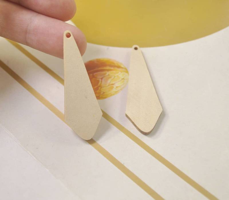 12 Diy Laser Cut Holz Anhänger, Naturholz Ohrringe Rohlinge, Schmuck, Formen, Lange Tropfen Form - 49 X 17 Mm von verycraft