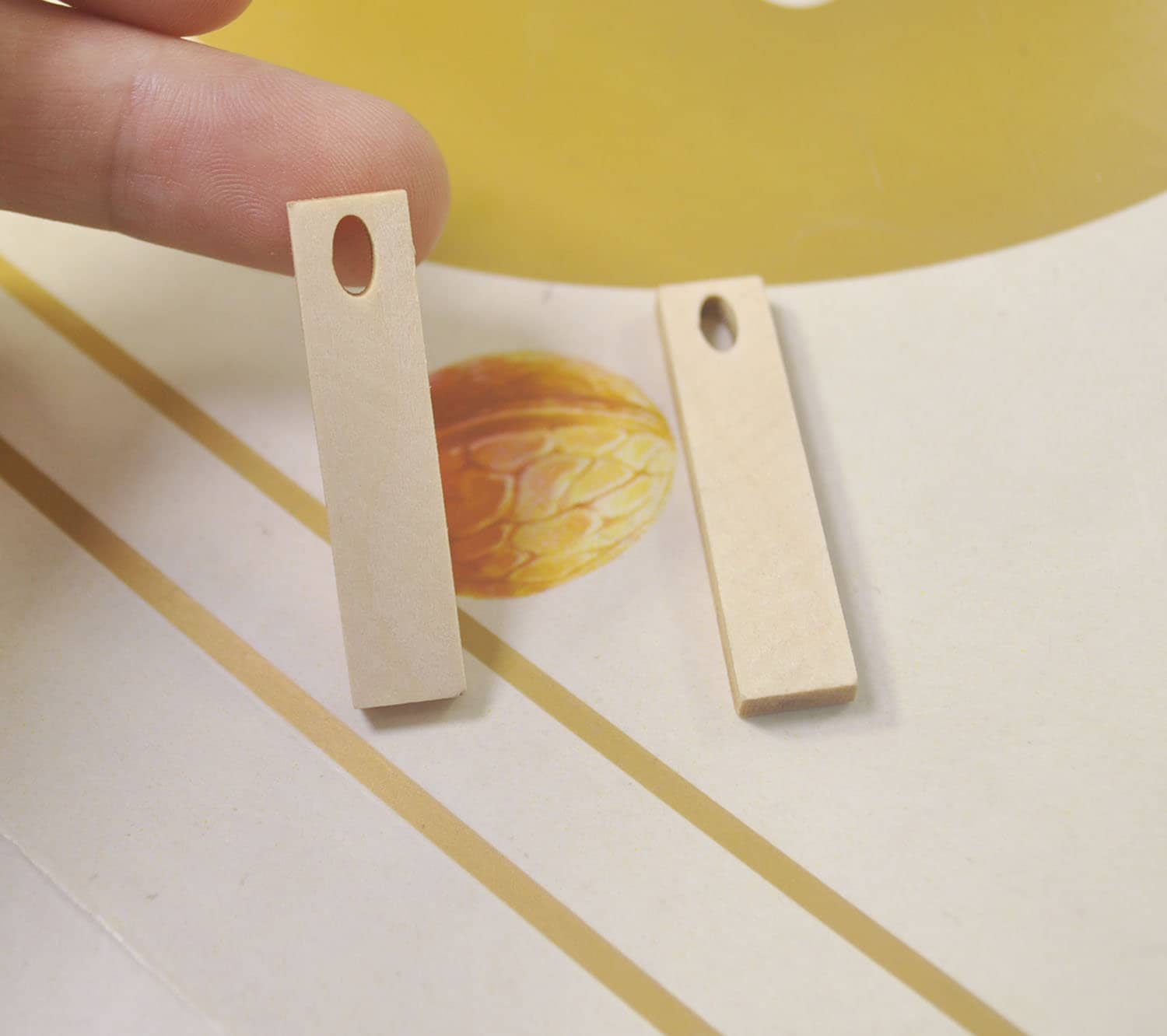 12 Diy Laser Cut Holz Anhänger, Naturholz Ohrringe Rohlinge, Schmuck, Holzformen, Lange Rechteck Form - 40 X 9 Mm von verycraft