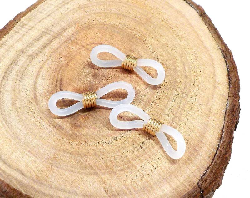 Verstellbare Brillenenden, Durchsichtige Silikongriffe Mit Goldspiralen, Ersatzschlaufen Für Brillenketten, Gummiteile - 10 Stk Verstellbare Brillenenden, Durchsichtige Silikongriffe Mit Goldspiralen, Ersatzschlaufen Für Brillenketten, Gummiteile - 10 Stk von vess65