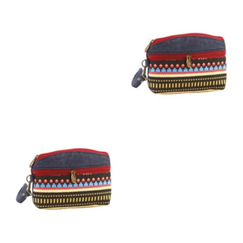 Modische Münzgeldbörse, Geschenk für Freunde und Familie, kleines ethnisches Muster, Geldbörse, Baumwolle, Ethno-Stil, Stoffgeldbörse, Rot - Ethnic Wind Lq 2 Set, Modisch von vewoza