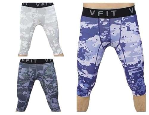vf VFIT Mesh Medium Tight Leggings 3/4 Compression Pack3 for Men Sports Fitness Breathable Quick Dry Thermal Base Layer Training Football Gym Running Walk Yoga Crosfit(XL) von vf VFIT