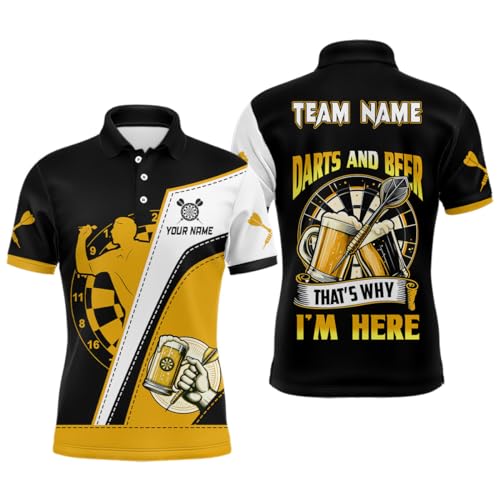 Darts Und Bier – Deshalb Bin Ich Hier! Darts Polo & Quarter-Zip Shirt – Individuelle Dart-Trikots Für Männer & Frauen L1457 von vhasport