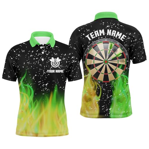 Grüne und Gelbe Dartscheibe Herren & Damen Polo & Quarter-Zip Shirts – Individuelle Dart-Trikots für das Team T1211 von vhasport