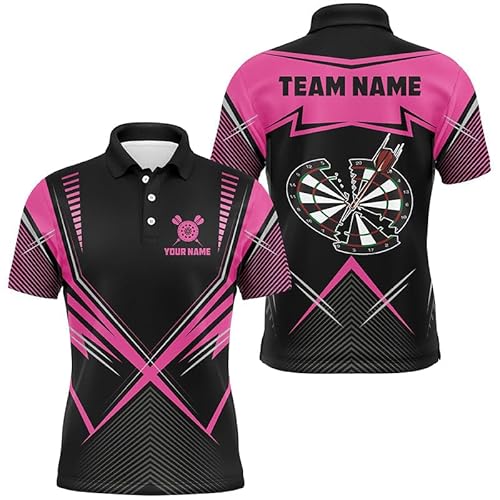 Lustiges Crack-Dartboard - Individuelle Dart-Poloshirts & Quarter-Zip-Shirts für Herren & Damen, Pinkes Dart-Team-Trikot T1724 von vhasport