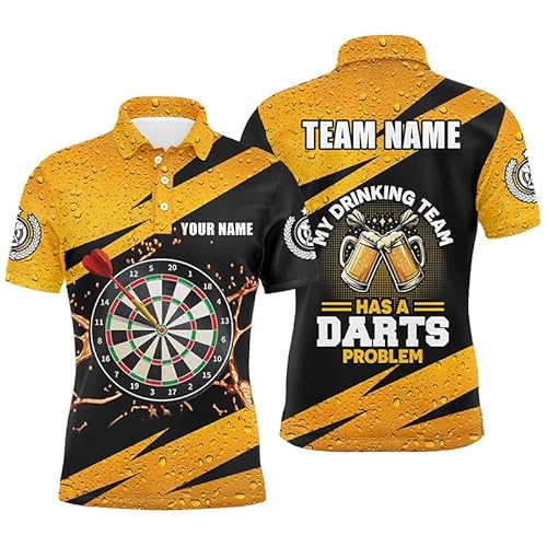 Mein Trinkteam Hat EIN Darts-Problem – Herren & Damen Darts Poloshirt & Quarter-Zip-Shirts Individuelle Bier-Dart-Trikots L1456 von vhasport