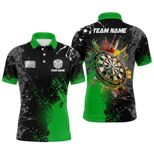 Personalisierte Rote 3D-Dartboard Herren & Damen Polo & Quarter-Zip Shirts – Individuelle Darts-Trikots T1249 von vhasport