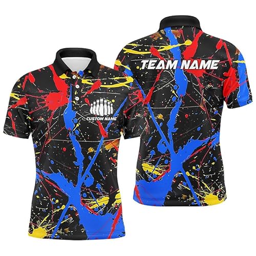 vhasport Buntes Bowling-Trikot für Herren & Damen, Personalisiert mit eigenem Namen, Team Jersey I6181 von vhasport