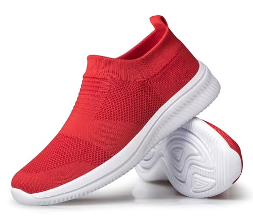 vibdiv Damen Wanderschuhe Sneakers Daily Schuhe Slip-on Leicht Bequem,Rot Weiß 39 vibdiv Damen Wanderschuhe Sneakers Daily Schuhe Slip-on Leicht Bequem,Rot Weiß 39 von vibdiv