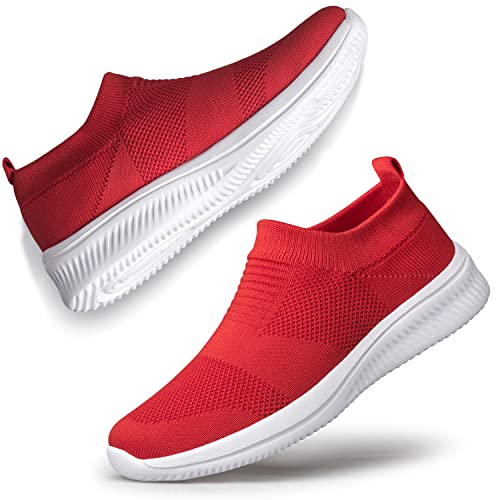 vibdiv Damen Wanderschuhe Sneakers Daily Schuhe Slip-on Leicht Bequem,Rot Weiß 43 vibdiv Damen Wanderschuhe Sneakers Daily Schuhe Slip-on Leicht Bequem,Rot Weiß 43 von vibdiv