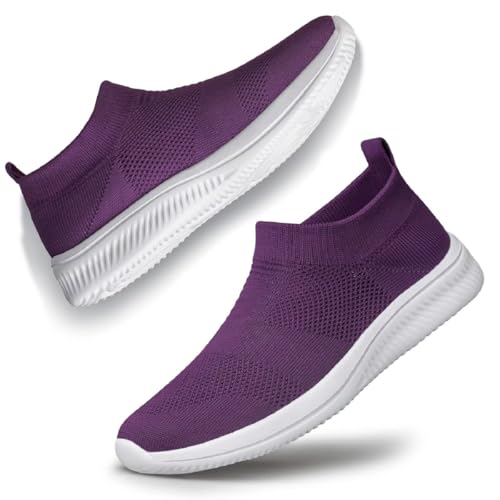 vibdiv Damen Wanderschuhe Sneakers Daily Schuhe Slip-on Leicht Bequem,Violett 40 vibdiv Damen Wanderschuhe Sneakers Daily Schuhe Slip-on Leicht Bequem,Violett 40 von vibdiv