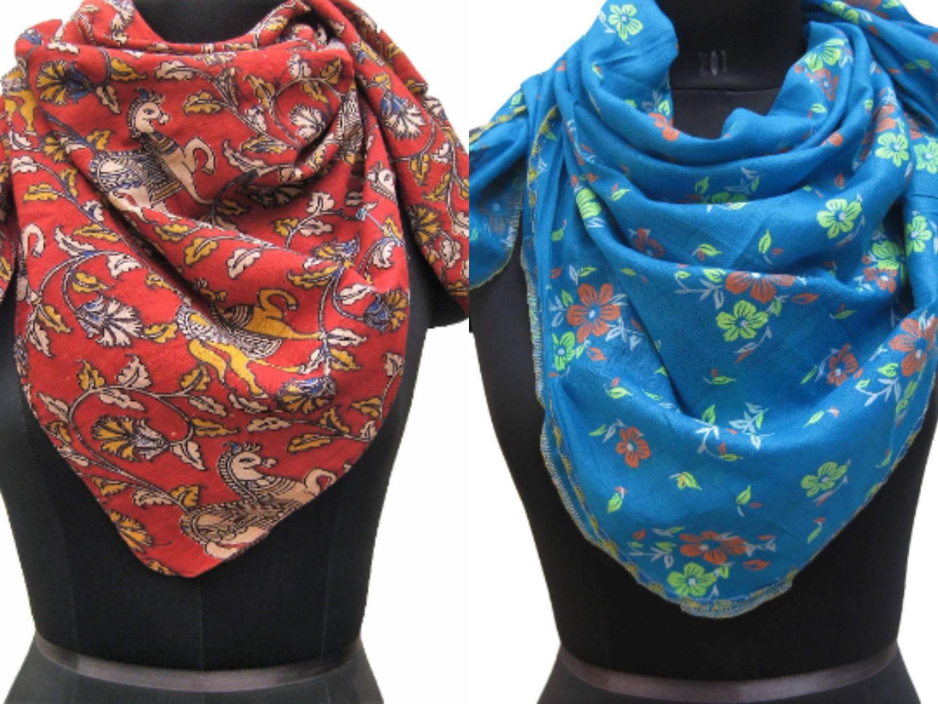 Kombiangebot/ 2 Schals/Mehrfarbiger Schal/ Karoschal/ Modeschal/ Blumenschal/ Geschenkschal/Für Sie/ Geschenkideen von vibrantscarves