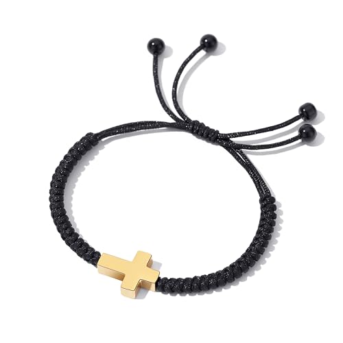 vicima Kreuz-Armband für Damen und Herren, christliches Armband, geflochtene Stränge, Seil, Kreuz-Charm-Armbänder, 4 mm, Nylon, Kein Edelstein vicima Kreuz-Armband für Damen und Herren, christliches Armband, geflochtene Stränge, Seil, Kreuz-Charm-Armbänder, 4 mm, Nylon, Kein Edelstein von vicima