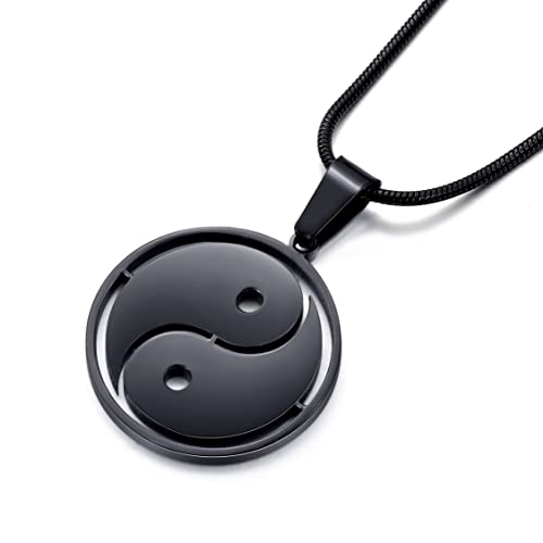 vicima Yin Yang Halskette für Herren Tai Chi Anhänger mit 61 cm Edelstahlkette für Männer, Edelstahl, Kein Edelstein vicima Yin Yang Halskette für Herren Tai Chi Anhänger mit 61 cm Edelstahlkette für Männer, Edelstahl, Kein Edelstein von vicima