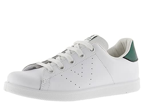 VICTORIA Mädchen Deportivo Basket Piel Sneakers - Blanc et Vert (Verde) - 35 EU von victoria