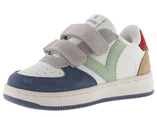 victoria Unisex – Kinder Low-top 1124116-KIDS Low-TOP Tiempo Nylon & MEHRFARBIGE SPALTLEDERSTÜCKE & Klettverschluss Jeans 28 von victoria