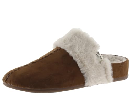 victoria Pantoffeln Norte Wildleder-Effekt & Umschlagfutter 1081121 für Damen Camel 40 von victoria