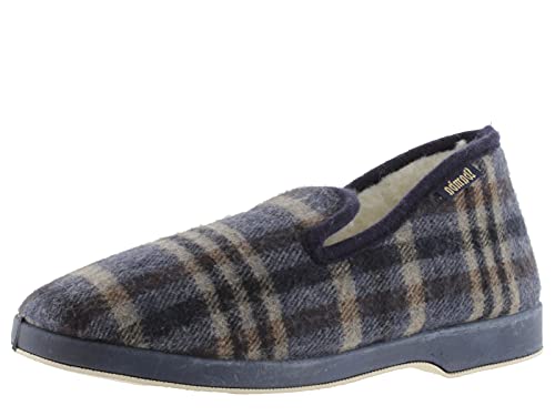victoria Pantoffeln Wamba Confortable Karomuster & Schaffell-Interieur & Passende Sohle 202061 für Herren Marino 43 von victoria