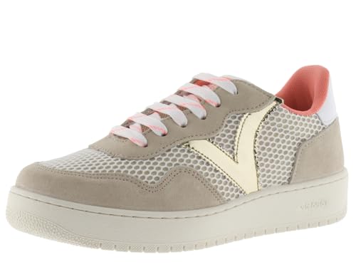 victoria Low-Top Madrid Mesh & Passende Spaltlederteile & Metallic-Logo 1258270 für Damen BEIGE 36 von victoria