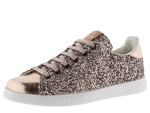 victoria Damen Low-top 112558-WOMEN Low-TOP Tenis Glitter & METALLISIERTE STÜCKE ROSA 41 von victoria