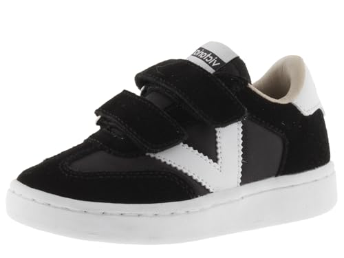 victoria Unisex – Kinder Low-top 1118105-KIDS Low-TOP MILLAS Nylon & SPALTLEDERSTÜCKE & Kontrast & Klettverschluss Negro 24 von victoria