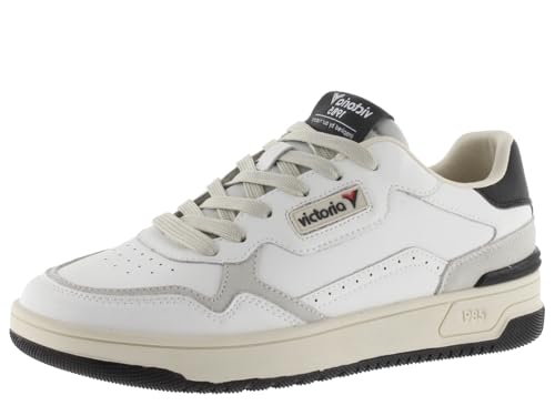 victoria 1985 Basket Unisex C80 Leder & Farbige & Spaltleder Teile & Retro-Logo 8800122 für Erwachsene Negro 42 von victoria