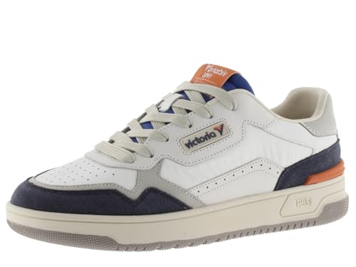 victoria 1985 Basket Unisex C80 Leder & Farbige & Spaltleder Teile & Retro-Logo 8800124 für Erwachsene Marino 43 von victoria