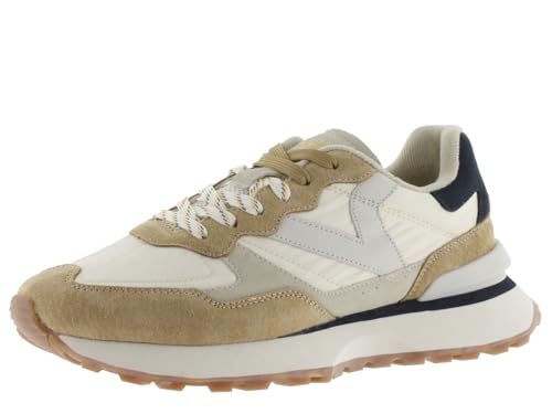 victoria 1985 Basket Unisex Rush Nylon & Spaltlederteile & Retro-Logo 8807104 für Erwachsene BEIGE 44 von victoria