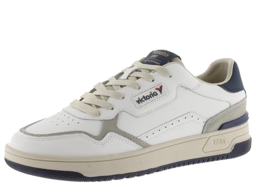 victoria 1985 Low-Top Unisex C80 Leder & Farbige & Spaltleder Teile & Retro-Logo 8800119 für Erwachsene Marino 43 von victoria