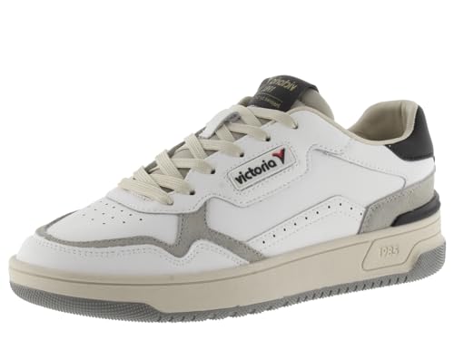 victoria 1985 Low-Top Unisex C80 Leder & Farbige & Spaltleder Teile & Retro-Logo 8800119 für Erwachsene Negro 45 von victoria