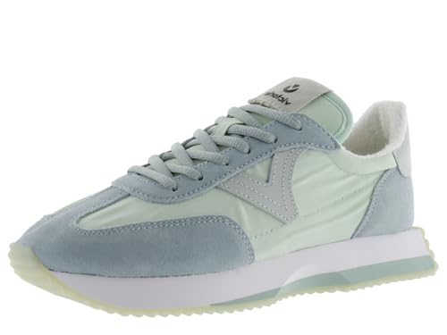 victoria Damen Low-top 1134108-WOMEN Low-TOP Cosmos Nylon Monochrome & SPALTLEDERSTÜCKE & ZWEIFARBIGE GEZACKTE Laufsohle Menta 36 von victoria