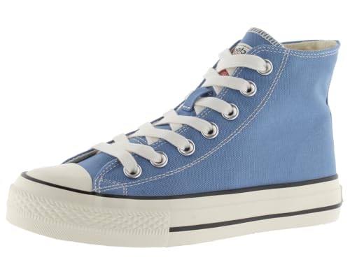 victoria High-Top Tribu Canvas & Retro-Logo & Glänzender Sohle 1057101 für Damen Azul 37 von victoria