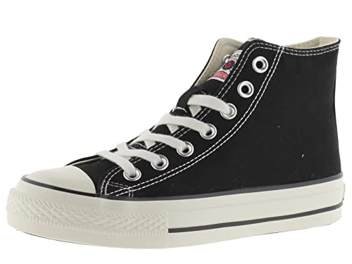 victoria High-Top Tribu Canvas & Retro-Logo & Glänzender Sohle 1057101 für Damen Negro 36 von victoria
