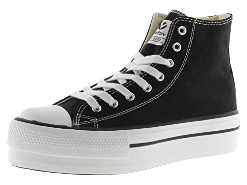 victoria Damen High-top 1061101-WOMEN HIGH-TOP TRIBU PLATTFORM Canvas Negro 37 von victoria