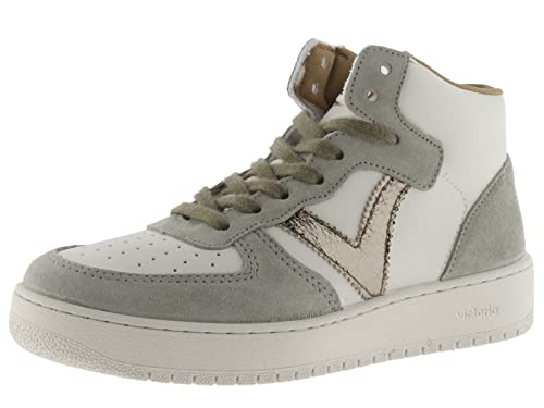 victoria Damen High-top 1258223-WOMEN HIGH-TOP Madrid Lederoptik & SPALTLEDERSTÜCKE & METALLISIERTE Logo KAKI 40 von victoria