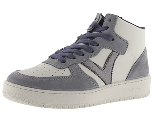 victoria Damen High-top 1258223-WOMEN HIGH-TOP Madrid Lederoptik & SPALTLEDERSTÜCKE & METALLISIERTE Logo GLACIAR 40 von victoria