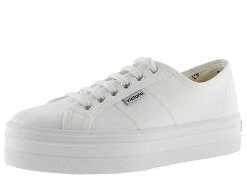 victoria Damen Low-top 109200-WOMEN Low-TOP Barcelona Canvas & PLATTFORM Blanco 39 von victoria