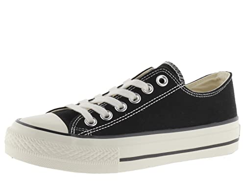 victoria Low-Top Tribu Canvas & Retro-Logo & Glänzender Sohle 1057100 für Damen Negro 38 von victoria