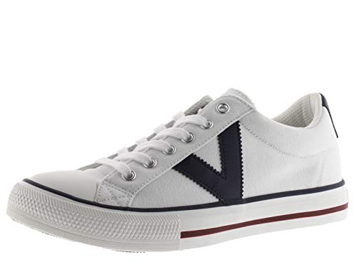 victoria Unisex Low-Top Tribu Canvas & Kontrast-Logo & Gummi-Zehe 1065164 für Erwachsene Blanco 40 von victoria