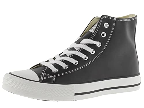 victoria High-Top Tribu Leder-Effekt & Weiße Schnürsenkel 1065175 für Damen Negro 38 von victoria