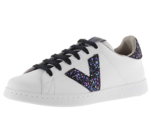 victoria Damen Low-top 1125244-WOMEN Low-TOP Tenis Lederoptik & Glitter Marino 35 von victoria