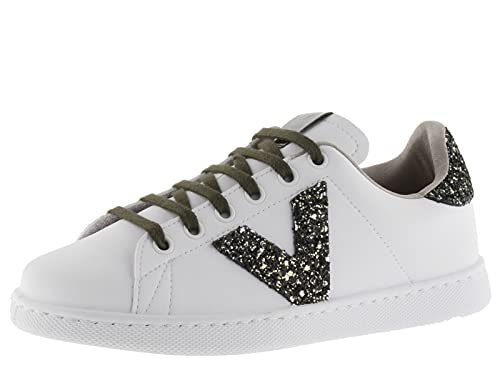 victoria Damen Low-top 1125244-WOMEN Low-TOP Tenis Lederoptik & Glitter Musgo 37 von victoria