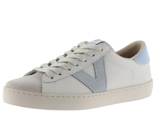 victoria Low-Top Unisex Berlin Leder & Kontrast-Teile & Spaltleder-Zehe 1126142 für Erwachsene Celeste 40 von victoria